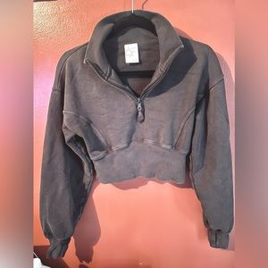 OFFLINE by Aerie Throw-Back Corset Cropped Quarter Zip